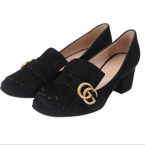 Gucci Marmont suede fringe loafer Size 38